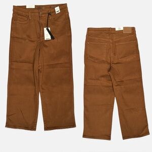 Judy Blue Jeans Women 13/31 Wide Leg Crop Garment Dyed Brown Denim High Rise NWT